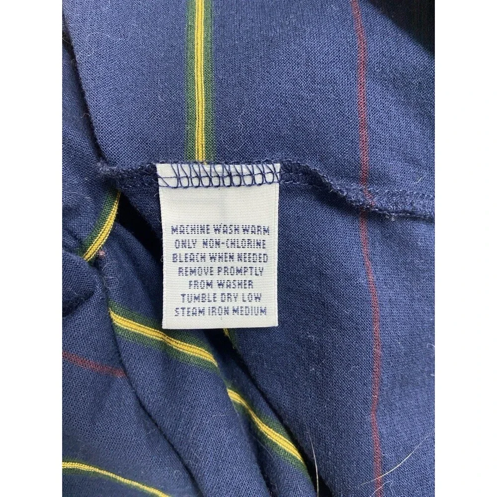 Polo Ralph Lauren Polo Shirt Mens Large Golf Fit Shirt Blue Striped Jersey Vtg